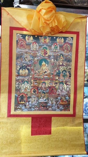 Tranh Thangka Hoàng Thần Tài Liên Sư_120x80cm